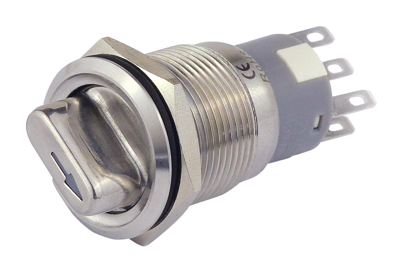 Drehschalter Metall 19 mm 2 x Schließer, 2 x Öffner BLANKO