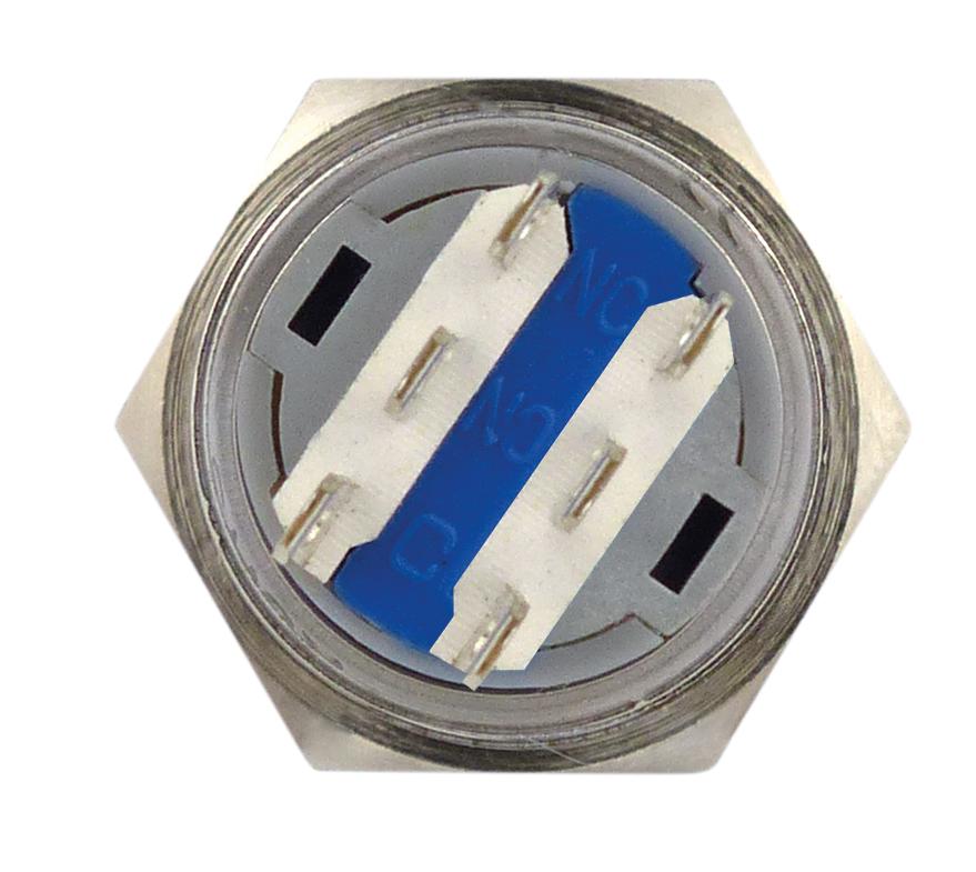 Drehschalter Metall 19 mm 2 x Schließer, 2 x Öffner BLANKO