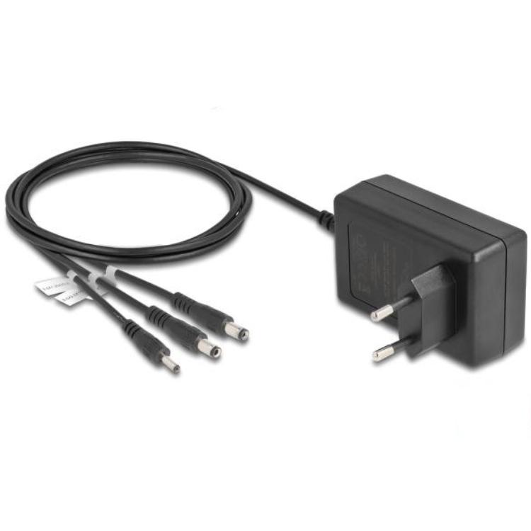 Delock Externes Netzteil DC 3,5 x 1,35 mm, DC 5,5 x 2,1 mm, DC 5,5 x 2,5 m - Delock