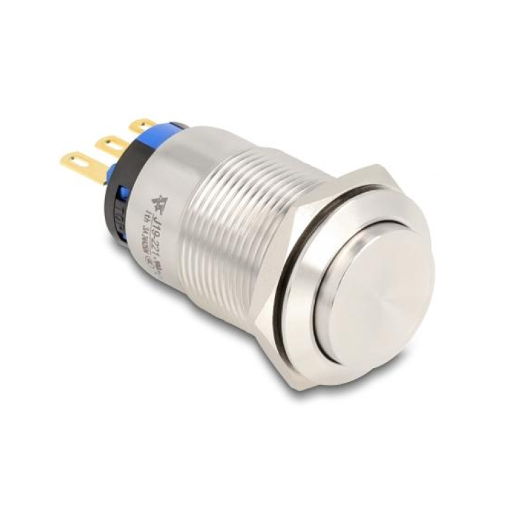 Delock Drucktaster zum Einbau 19 mm 3 x Lötanschluss - Delock
