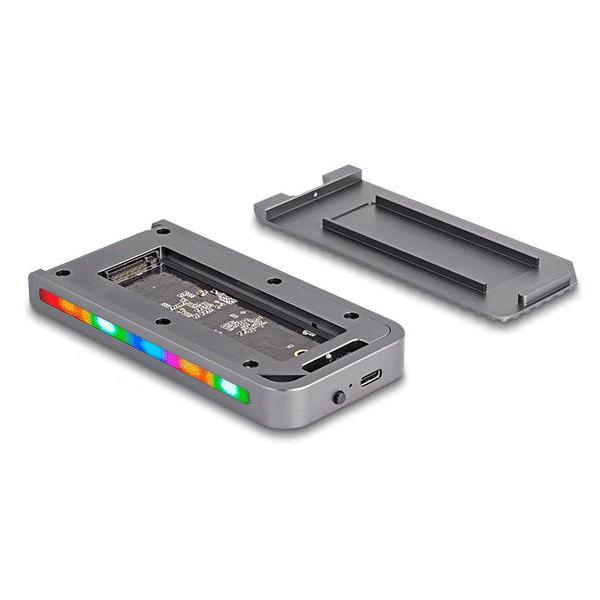 Delock USB 40 Gbps Gehäuse für 1 x M.2 NVMe SSD im Gaming-Stil mit LED