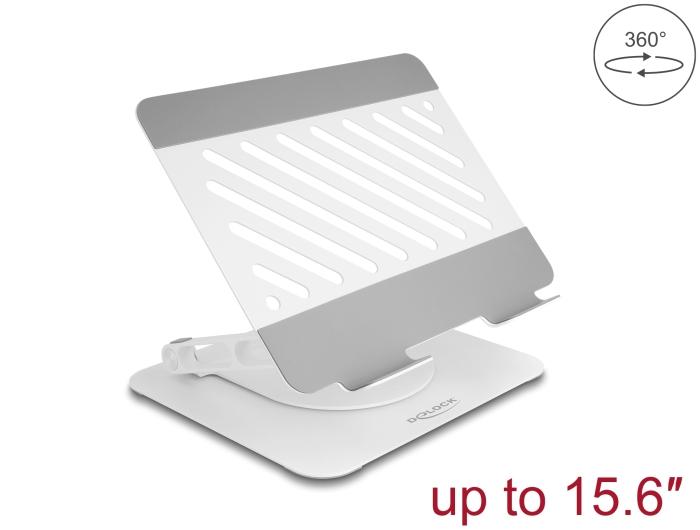 Delock Tablet- und Notebook-Ständer, verstellbar, Aluminium – 360 drehbar