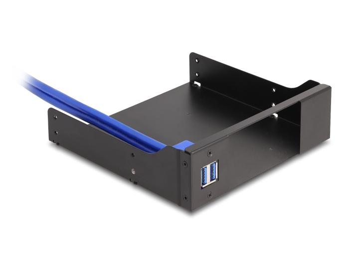 Delock 5.25″ Metall-Einbaurahmen für Slim Bay Wechselfach mit USB 5 G