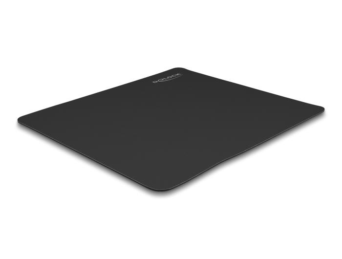 Delock Mauspad schwarz 450 x 400 mm „Glas“-Beschichtung