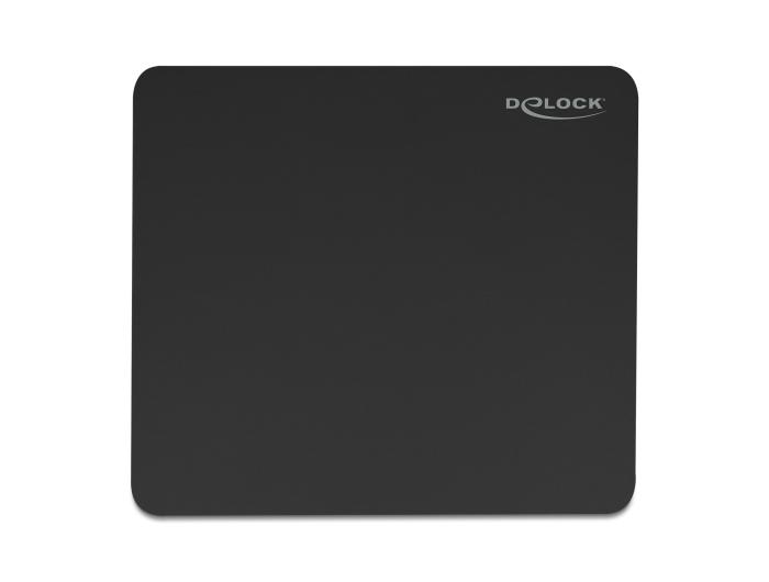 Delock Mauspad schwarz 450 x 400 mm „Glas“-Beschichtung