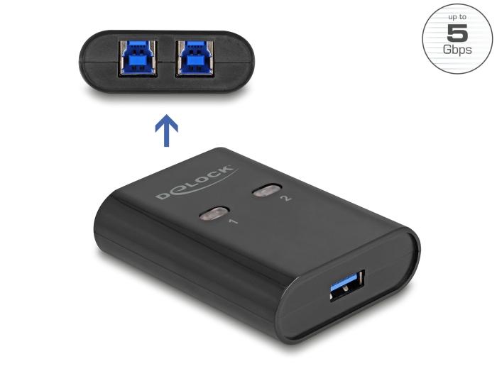 Delock USB 5 Gbps Switch für 2 PCs an 1 Gerät