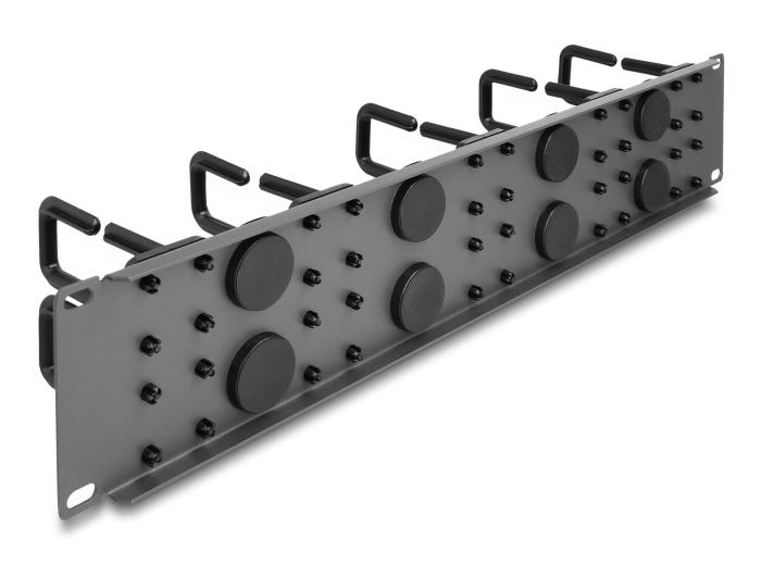 Delock 19″ Kabelmanagement-Patchfeld mit 8 Gummi-Kabeldurchführungen
