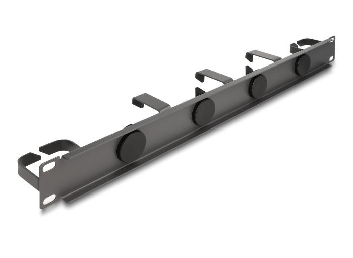 Delock 19″ Kabelmanagement-Patchfeld mit 4 Gummi-Kabeldurchführungen