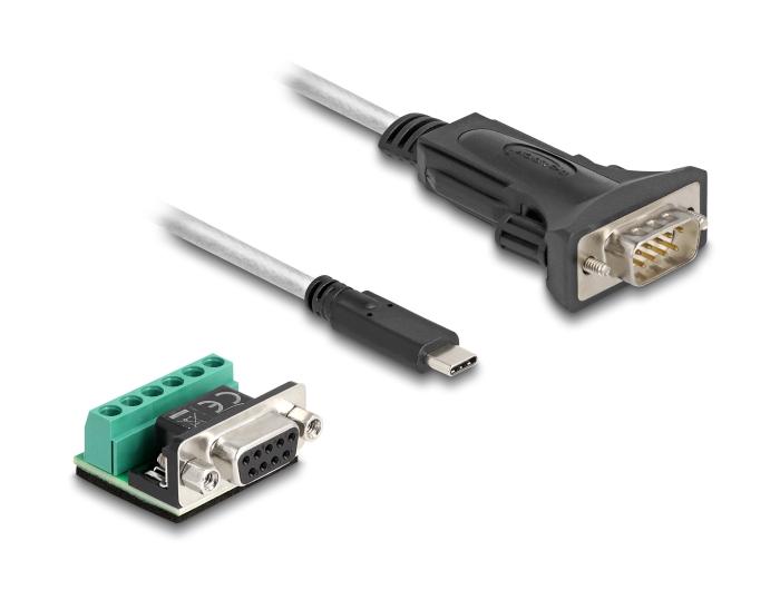 Delock Adapter USB 2.0 Type-C™ zu 1 x Seriell RS-422/485 Stecker mit 6 Polen
