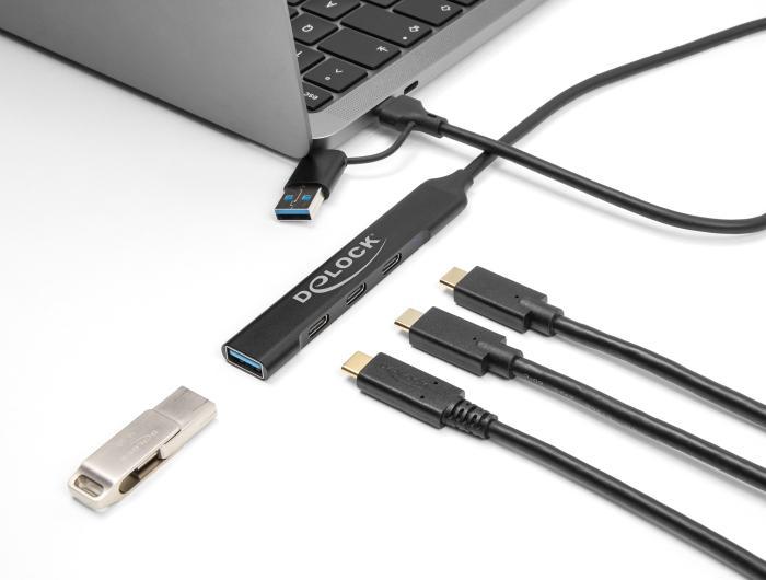 USB A + C zu A + C Hub - 4 Ports