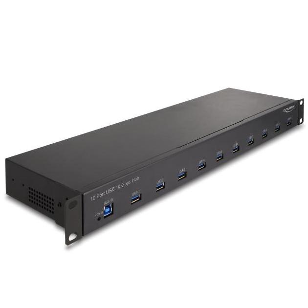 Delock 19″ Industrie Hub 10 x USB 10 Gbps Typ-A