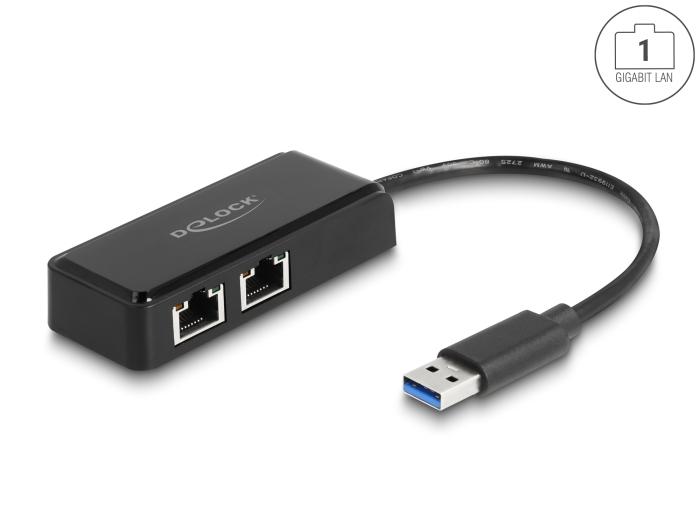 Delock USB Typ-A Adapter auf 2 x Gigabit LAN