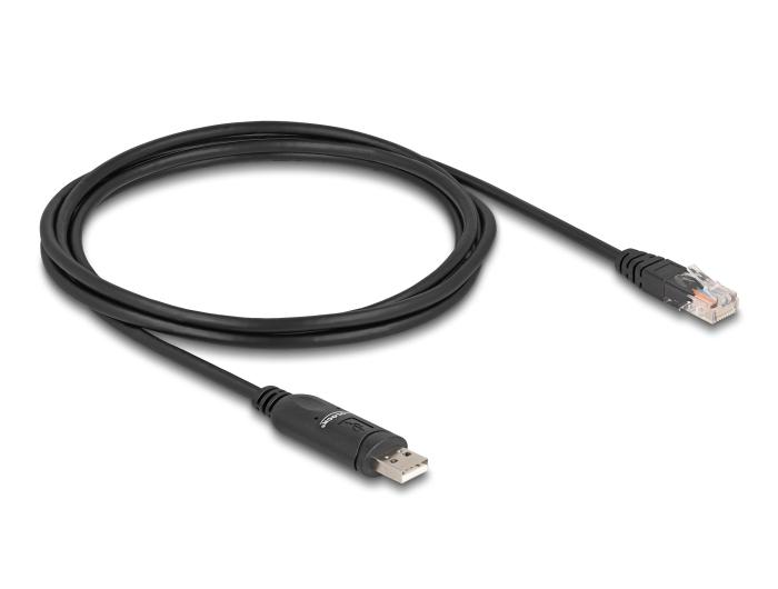 Delock Adapter USB 2.0 Typ-A Stecker zu 1 x Seriell RS-232 RJ45 Stecker 1,