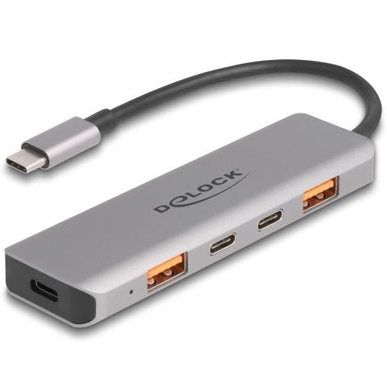 Delock USB 10 Gbps 2-Port USB Typ-A + 2-Port USB Type-C™ Hub mit USB Typ