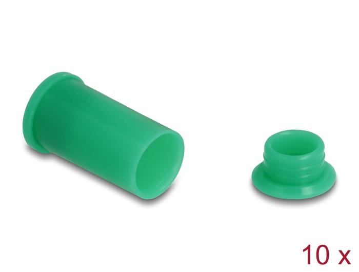 Delock DL4 Staubschutz für Stecker und Buchse, Silikon, zweiteilig, grün 1