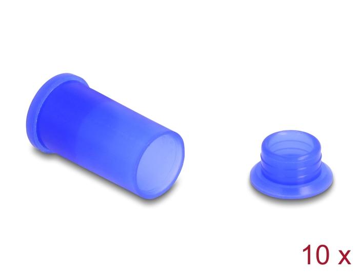 Delock DL4 Staubschutz für Stecker und Buchse, Silikon, 2-teilig, blau 10