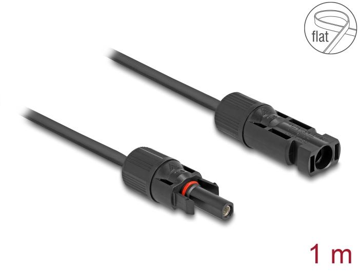 Delock DL4 Solar Flachbandkabel Stecker zu Buchse 1 m schwarz