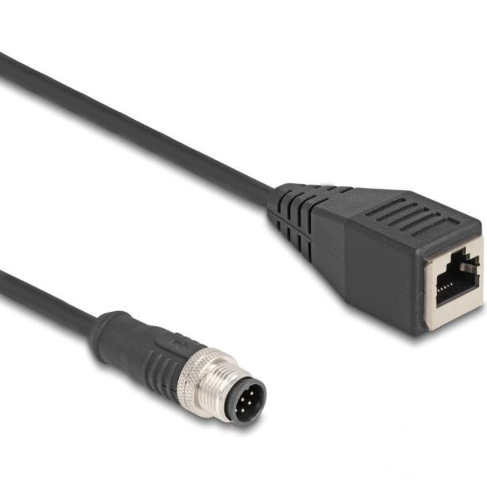 M12 Kabel Diese robuste industrielle Ethernet-Kabel wurde speziell für anspruchsvolle Umgebungen wie Maschinensteuerung und Automatisierungsprozesse entwickelt. Dank der doppelten M12-Steckverbinder (D-kodiert, 4-polig) schließen Sie einfach verschiedene Komponenten miteinander mit einer stabilen und sicheren Verbindung an. Das Kabel entspricht der Cat.5e-Spezifikation und ist mit einer hochwertigen S/FTP-Abschirmung mit Aluminiumfolie und verzinntem Kupfergeflecht ausgestattet. Dies sorgt für eine ausgezeichnete Signalübertragung und Schutz vor elektromagnetischen Störungen. Mit einem soliden Kupferleiter von 26 AWG und einem robusten PVC-Mantel kombiniert dieses Kabel Flexibilität mit Langlebigkeit. Anschluss 1: 1 x M12 connector D-kodiert 4-polig Anschluss 2: 1 x M12 connector D-kodiert 4-polig Länge: 1 Meter Anschluss 1: 1 x M12 connector D-kodiert 4-polig Anschluss 2: 1 x M12 connector D-kodiert 4-polig Abschirmung: S/FTP Betriebstemperatur: -25 C ~ 60 C Schutzart: IP67 Kategorie: 5e Leitermaterial: Kupfer Leiterquerschnitt: 26 AWG (0,129 mm²) Inhalt des Pakets: M12-Kabel Schnittstelle: beidseitig gleich Kabeldurchmesser: ca. 5 mm Kabelmantelmaterial: PVC Farbe: Schwarz Länge inklusive Anschlüsse: ca. 1 m Maximaler Strom: 4 A Nennspannung: 60 V - Delock