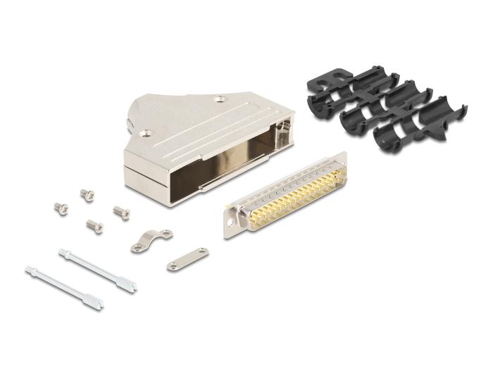 Delock Sub-D Steckergehäuse 37-polig aus Metall inklusive Steckerverbinder