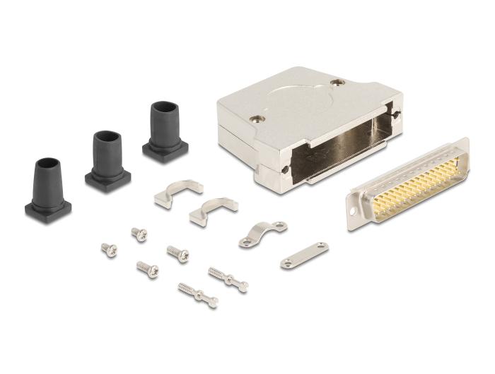 Delock Sub-D Steckergehäuse 50 Pin aus Metall inklusive Steckerverbinder
