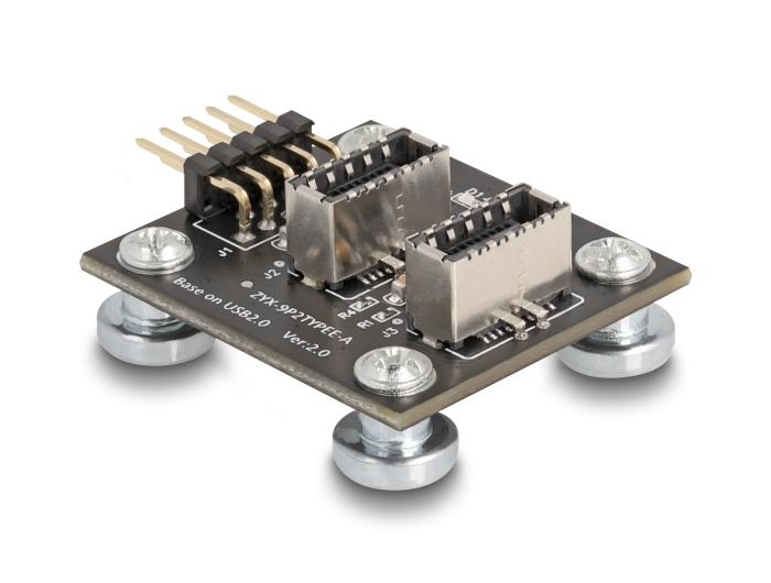 Delock USB 2.0 Adapter Stiftleiste auf 2 x intern USB Type-E Key A Buchsen