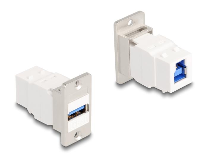 Delock Panel Mount Keystone Modul USB 5 Gbps Typ-A Buchse zu USB Typ-B Buchse