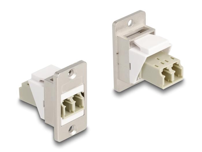 Delock Panel Mount Keystone Modul LWL LC Duplex Buchse zu Buchse konisch