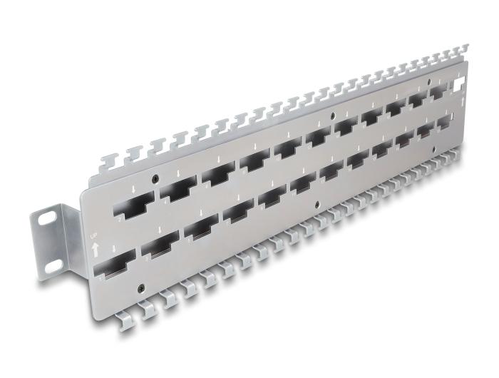 Delock 19″ Kabelabfangschiene für Netzwerkkabelverbinder mit LSA Anschluss