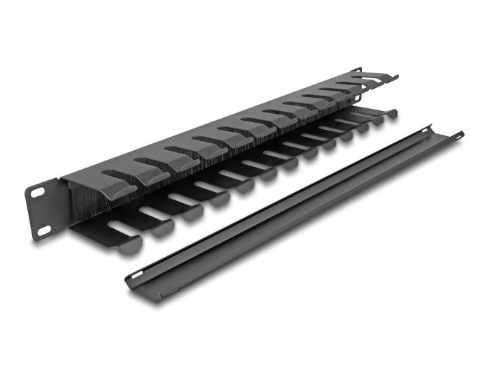 Delock 19″ Kabelmanagement-Patchpanel mit Bürsten und 2 Öffnungen 1 HE