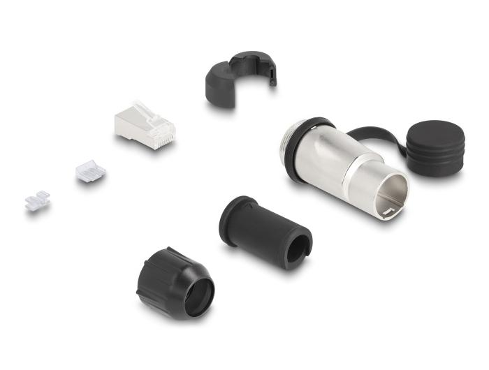 RJ45-Stecker für Eigenmontage, Cat.6A, mit robustem Kabelanschlussgehäuse