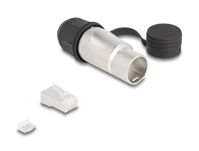 RJ45-Stecker für Eigenmontage, Cat.6A, mit robustem Kabelanschlussgehäuse