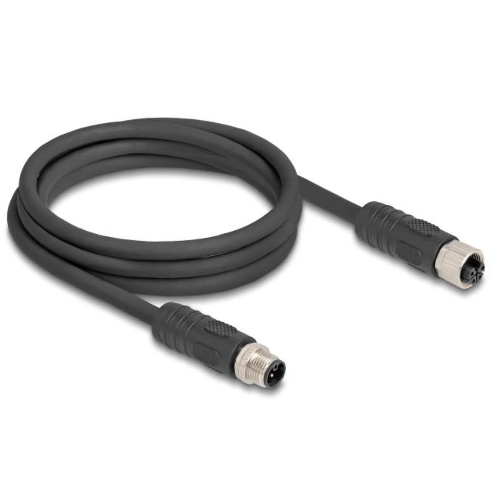 Delock M12 Kabel L-kodiert 4-Pin Stecker zu Buchse PUR schleppkettentauglich - Delock
