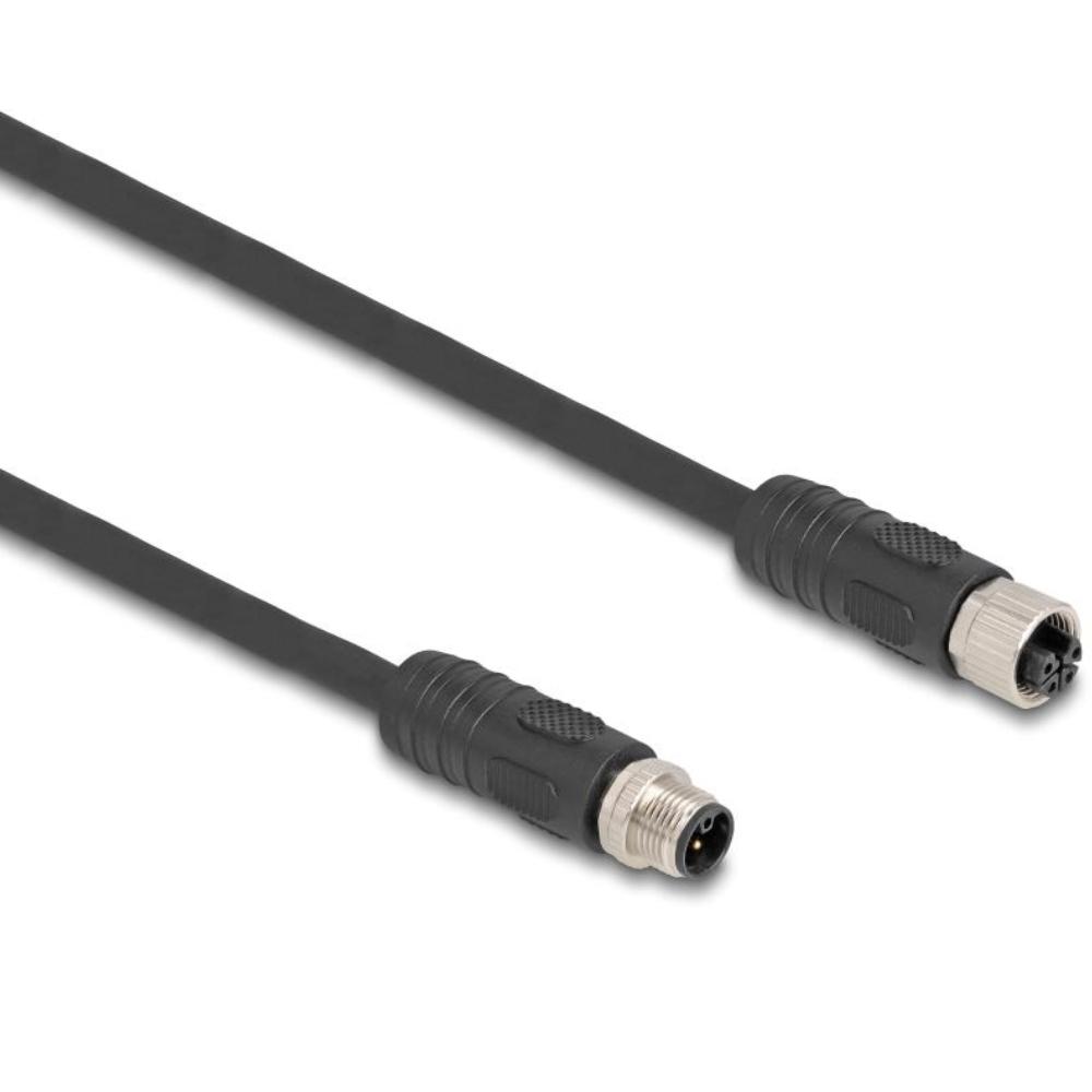 Delock M12 Kabel L-kodiert 4-Pin Stecker zu Buchse PUR schleppkettentauglich