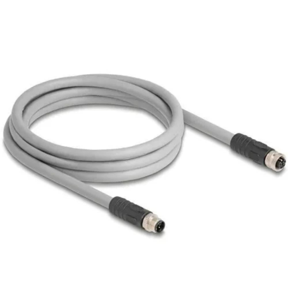 M12 Kabel Diese robuste industrielle Ethernet-Kabel wurde speziell für anspruchsvolle Umgebungen wie Maschinensteuerung und Automatisierungsprozesse entwickelt. Dank der doppelten M12-Steckverbinder (D-kodiert, 4-polig) schließen Sie einfach verschiedene Komponenten miteinander mit einer stabilen und sicheren Verbindung an. Das Kabel entspricht der Cat.5e-Spezifikation und ist mit einer hochwertigen S/FTP-Abschirmung mit Aluminiumfolie und verzinntem Kupfergeflecht ausgestattet. Dies sorgt für eine ausgezeichnete Signalübertragung und Schutz vor elektromagnetischen Störungen. Mit einem soliden Kupferleiter von 26 AWG und einem robusten PVC-Mantel kombiniert dieses Kabel Flexibilität mit Langlebigkeit. Anschluss 1: 1 x M12 connector D-kodiert 4-polig Anschluss 2: 1 x M12 connector D-kodiert 4-polig Länge: 1 Meter Anschluss 1: 1 x M12 connector D-kodiert 4-polig Anschluss 2: 1 x M12 connector D-kodiert 4-polig Abschirmung: S/FTP Betriebstemperatur: -25 C ~ 60 C Schutzart: IP67 Kategorie: 5e Leitermaterial: Kupfer Leiterquerschnitt: 26 AWG (0,129 mm²) Inhalt des Pakets: M12-Kabel Schnittstelle: beidseitig gleich Kabeldurchmesser: ca. 5 mm Kabelmantelmaterial: PVC Farbe: Schwarz Länge inklusive Anschlüsse: ca. 1 m Maximaler Strom: 4 A Nennspannung: 60 V - Delock