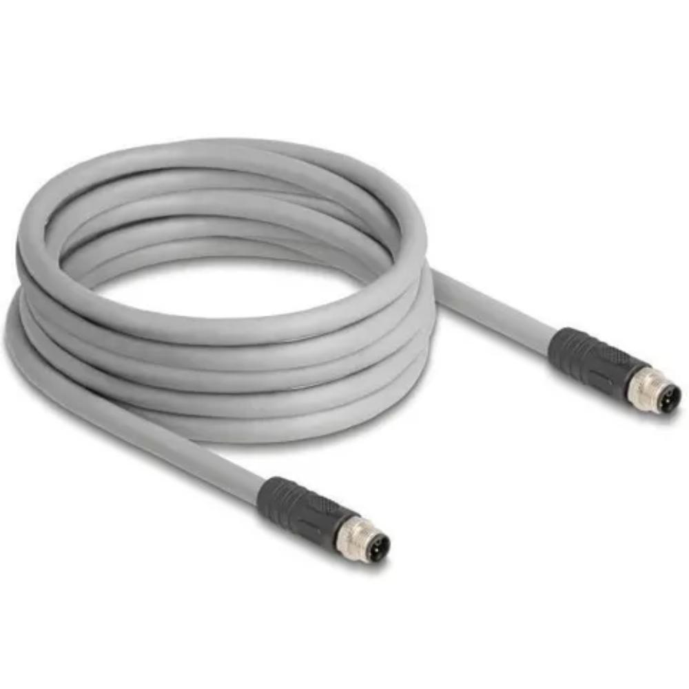 M12 Kabel Diese robuste industrielle Ethernet-Kabel wurde speziell für anspruchsvolle Umgebungen wie Maschinensteuerung und Automatisierungsprozesse entwickelt. Dank der doppelten M12-Steckverbinder (D-kodiert, 4-polig) schließen Sie einfach verschiedene Komponenten miteinander mit einer stabilen und sicheren Verbindung an. Das Kabel entspricht der Cat.5e-Spezifikation und ist mit einer hochwertigen S/FTP-Abschirmung mit Aluminiumfolie und verzinntem Kupfergeflecht ausgestattet. Dies sorgt für eine ausgezeichnete Signalübertragung und Schutz vor elektromagnetischen Störungen. Mit einem soliden Kupferleiter von 26 AWG und einem robusten PVC-Mantel kombiniert dieses Kabel Flexibilität mit Langlebigkeit. Anschluss 1: 1 x M12 connector D-kodiert 4-polig Anschluss 2: 1 x M12 connector D-kodiert 4-polig Länge: 1 Meter Anschluss 1: 1 x M12 connector D-kodiert 4-polig Anschluss 2: 1 x M12 connector D-kodiert 4-polig Abschirmung: S/FTP Betriebstemperatur: -25 C ~ 60 C Schutzart: IP67 Kategorie: 5e Leitermaterial: Kupfer Leiterquerschnitt: 26 AWG (0,129 mm²) Inhalt des Pakets: M12-Kabel Schnittstelle: beidseitig gleich Kabeldurchmesser: ca. 5 mm Kabelmantelmaterial: PVC Farbe: Schwarz Länge inklusive Anschlüsse: ca. 1 m Maximaler Strom: 4 A Nennspannung: 60 V - Delock