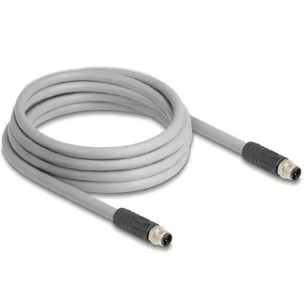 M12 Kabel Diese robuste industrielle Ethernet-Kabel wurde speziell für anspruchsvolle Umgebungen wie Maschinensteuerung und Automatisierungsprozesse entwickelt. Dank der doppelten M12-Steckverbinder (D-kodiert, 4-polig) schließen Sie einfach verschiedene Komponenten miteinander mit einer stabilen und sicheren Verbindung an. Das Kabel entspricht der Cat.5e-Spezifikation und ist mit einer hochwertigen S/FTP-Abschirmung mit Aluminiumfolie und verzinntem Kupfergeflecht ausgestattet. Dies sorgt für eine ausgezeichnete Signalübertragung und Schutz vor elektromagnetischen Störungen. Mit einem soliden Kupferleiter von 26 AWG und einem robusten PVC-Mantel kombiniert dieses Kabel Flexibilität mit Langlebigkeit. Anschluss 1: 1 x M12 connector D-kodiert 4-polig Anschluss 2: 1 x M12 connector D-kodiert 4-polig Länge: 1 Meter Anschluss 1: 1 x M12 connector D-kodiert 4-polig Anschluss 2: 1 x M12 connector D-kodiert 4-polig Abschirmung: S/FTP Betriebstemperatur: -25 C ~ 60 C Schutzart: IP67 Kategorie: 5e Leitermaterial: Kupfer Leiterquerschnitt: 26 AWG (0,129 mm²) Inhalt des Pakets: M12-Kabel Schnittstelle: beidseitig gleich Kabeldurchmesser: ca. 5 mm Kabelmantelmaterial: PVC Farbe: Schwarz Länge inklusive Anschlüsse: ca. 1 m Maximaler Strom: 4 A Nennspannung: 60 V - Delock