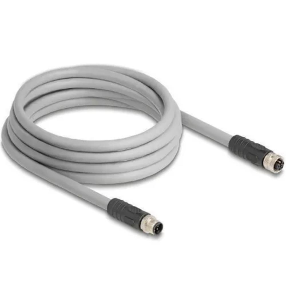 M12 Kabel Diese robuste industrielle Ethernet-Kabel wurde speziell für anspruchsvolle Umgebungen wie Maschinensteuerung und Automatisierungsprozesse entwickelt. Dank der doppelten M12-Steckverbinder (D-kodiert, 4-polig) schließen Sie einfach verschiedene Komponenten miteinander mit einer stabilen und sicheren Verbindung an. Das Kabel entspricht der Cat.5e-Spezifikation und ist mit einer hochwertigen S/FTP-Abschirmung mit Aluminiumfolie und verzinntem Kupfergeflecht ausgestattet. Dies sorgt für eine ausgezeichnete Signalübertragung und Schutz vor elektromagnetischen Störungen. Mit einem soliden Kupferleiter von 26 AWG und einem robusten PVC-Mantel kombiniert dieses Kabel Flexibilität mit Langlebigkeit. Anschluss 1: 1 x M12 connector D-kodiert 4-polig Anschluss 2: 1 x M12 connector D-kodiert 4-polig Länge: 1 Meter Anschluss 1: 1 x M12 connector D-kodiert 4-polig Anschluss 2: 1 x M12 connector D-kodiert 4-polig Abschirmung: S/FTP Betriebstemperatur: -25 C ~ 60 C Schutzart: IP67 Kategorie: 5e Leitermaterial: Kupfer Leiterquerschnitt: 26 AWG (0,129 mm²) Inhalt des Pakets: M12-Kabel Schnittstelle: beidseitig gleich Kabeldurchmesser: ca. 5 mm Kabelmantelmaterial: PVC Farbe: Schwarz Länge inklusive Anschlüsse: ca. 1 m Maximaler Strom: 4 A Nennspannung: 60 V - Delock