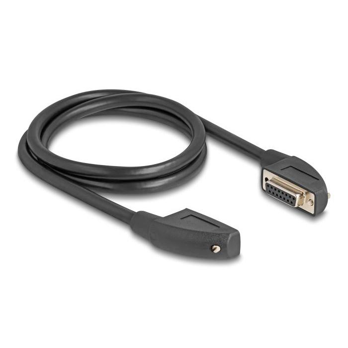 Delock Serielles Kabel D-Sub 15 Buchse mit Schraube 90 nach rechts gewinkelt