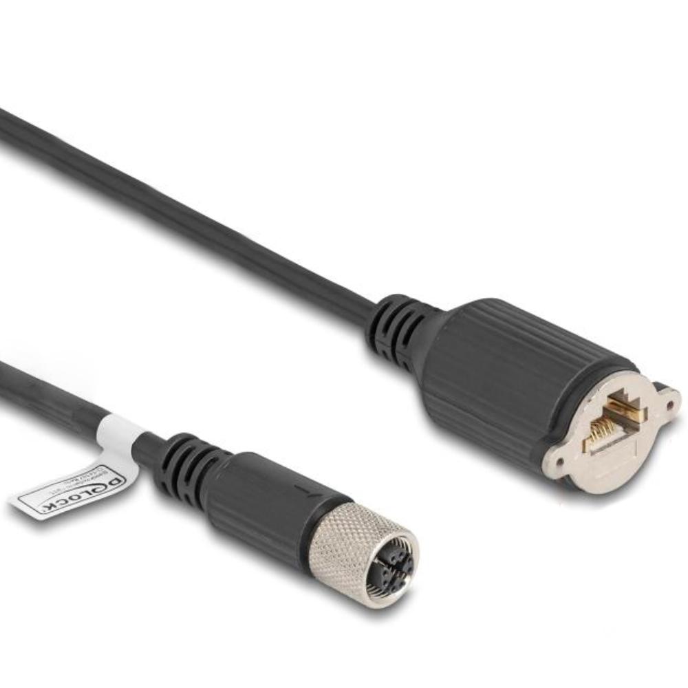 M12 Kabel Diese robuste industrielle Ethernet-Kabel wurde speziell für anspruchsvolle Umgebungen wie Maschinensteuerung und Automatisierungsprozesse entwickelt. Dank der doppelten M12-Steckverbinder (D-kodiert, 4-polig) schließen Sie einfach verschiedene Komponenten miteinander mit einer stabilen und sicheren Verbindung an. Das Kabel entspricht der Cat.5e-Spezifikation und ist mit einer hochwertigen S/FTP-Abschirmung mit Aluminiumfolie und verzinntem Kupfergeflecht ausgestattet. Dies sorgt für eine ausgezeichnete Signalübertragung und Schutz vor elektromagnetischen Störungen. Mit einem soliden Kupferleiter von 26 AWG und einem robusten PVC-Mantel kombiniert dieses Kabel Flexibilität mit Langlebigkeit. Anschluss 1: 1 x M12 connector D-kodiert 4-polig Anschluss 2: 1 x M12 connector D-kodiert 4-polig Länge: 1 Meter Anschluss 1: 1 x M12 connector D-kodiert 4-polig Anschluss 2: 1 x M12 connector D-kodiert 4-polig Abschirmung: S/FTP Betriebstemperatur: -25 C ~ 60 C Schutzart: IP67 Kategorie: 5e Leitermaterial: Kupfer Leiterquerschnitt: 26 AWG (0,129 mm²) Inhalt des Pakets: M12-Kabel Schnittstelle: beidseitig gleich Kabeldurchmesser: ca. 5 mm Kabelmantelmaterial: PVC Farbe: Schwarz Länge inklusive Anschlüsse: ca. 1 m Maximaler Strom: 4 A Nennspannung: 60 V - Delock