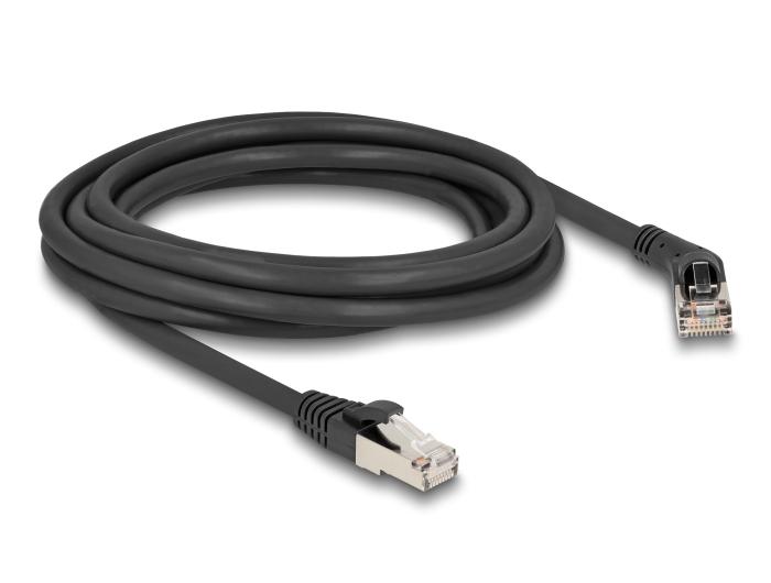 Delock RJ45 Netzwerkkabel Cat.6A S/FTP Stecker 45 nach rechts gewinkelt