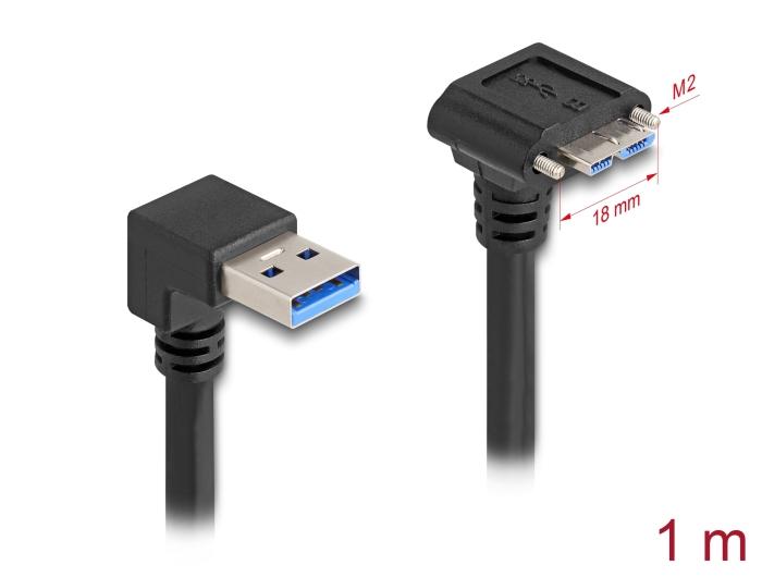 Delock USB 5 Gbps Kabel USB Typ-A Stecker 90 nach unten abgewinkelt zu USB