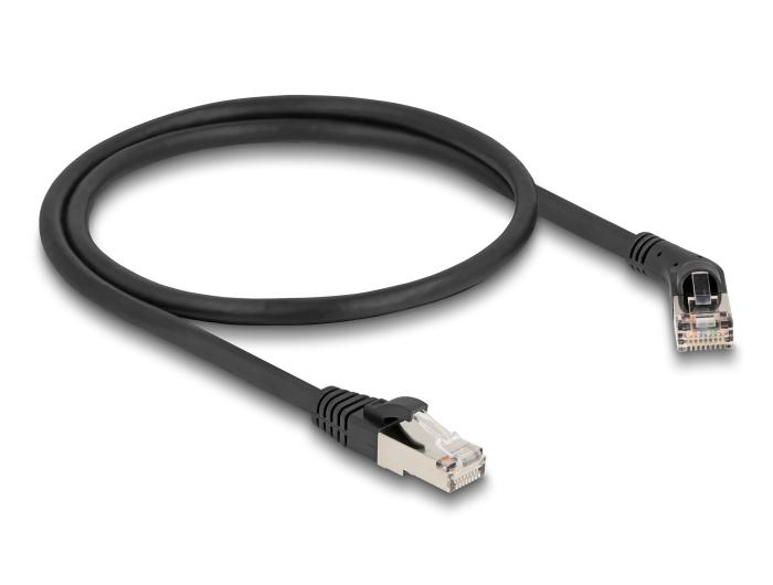 Delock RJ45 Netzwerkkabel Cat.6A S/FTP Stecker 45 nach rechts gewinkelt