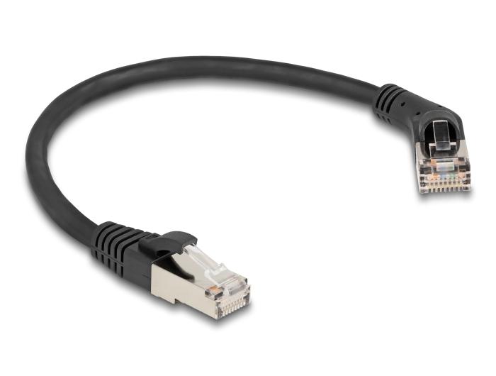Delock RJ45 Netzwerkkabel Cat.6A S/FTP Stecker 45 nach rechts gewinkelt