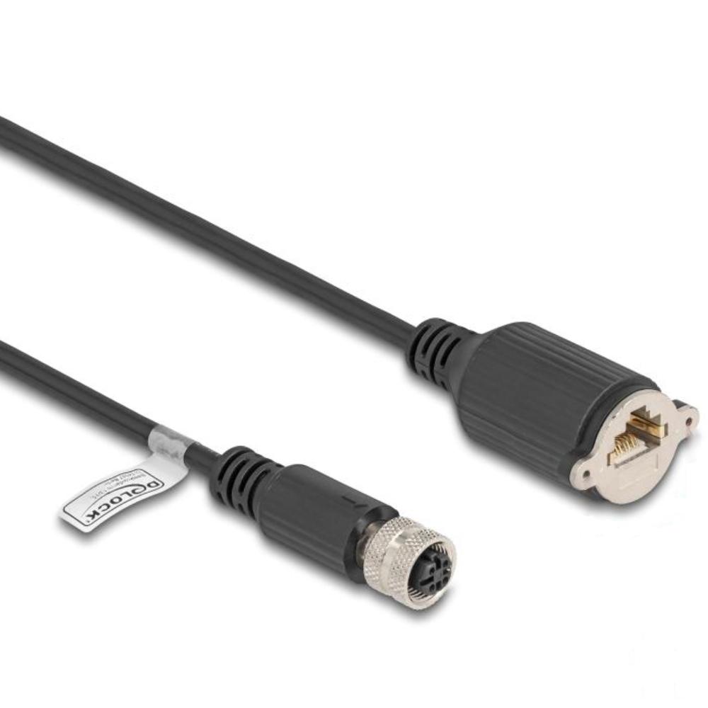 M12 Kabel Diese robuste industrielle Ethernet-Kabel wurde speziell für anspruchsvolle Umgebungen wie Maschinensteuerung und Automatisierungsprozesse entwickelt. Dank der doppelten M12-Steckverbinder (D-kodiert, 4-polig) schließen Sie einfach verschiedene Komponenten miteinander mit einer stabilen und sicheren Verbindung an. Das Kabel entspricht der Cat.5e-Spezifikation und ist mit einer hochwertigen S/FTP-Abschirmung mit Aluminiumfolie und verzinntem Kupfergeflecht ausgestattet. Dies sorgt für eine ausgezeichnete Signalübertragung und Schutz vor elektromagnetischen Störungen. Mit einem soliden Kupferleiter von 26 AWG und einem robusten PVC-Mantel kombiniert dieses Kabel Flexibilität mit Langlebigkeit. Anschluss 1: 1 x M12 connector D-kodiert 4-polig Anschluss 2: 1 x M12 connector D-kodiert 4-polig Länge: 1 Meter Anschluss 1: 1 x M12 connector D-kodiert 4-polig Anschluss 2: 1 x M12 connector D-kodiert 4-polig Abschirmung: S/FTP Betriebstemperatur: -25 C ~ 60 C Schutzart: IP67 Kategorie: 5e Leitermaterial: Kupfer Leiterquerschnitt: 26 AWG (0,129 mm²) Inhalt des Pakets: M12-Kabel Schnittstelle: beidseitig gleich Kabeldurchmesser: ca. 5 mm Kabelmantelmaterial: PVC Farbe: Schwarz Länge inklusive Anschlüsse: ca. 1 m Maximaler Strom: 4 A Nennspannung: 60 V - Delock