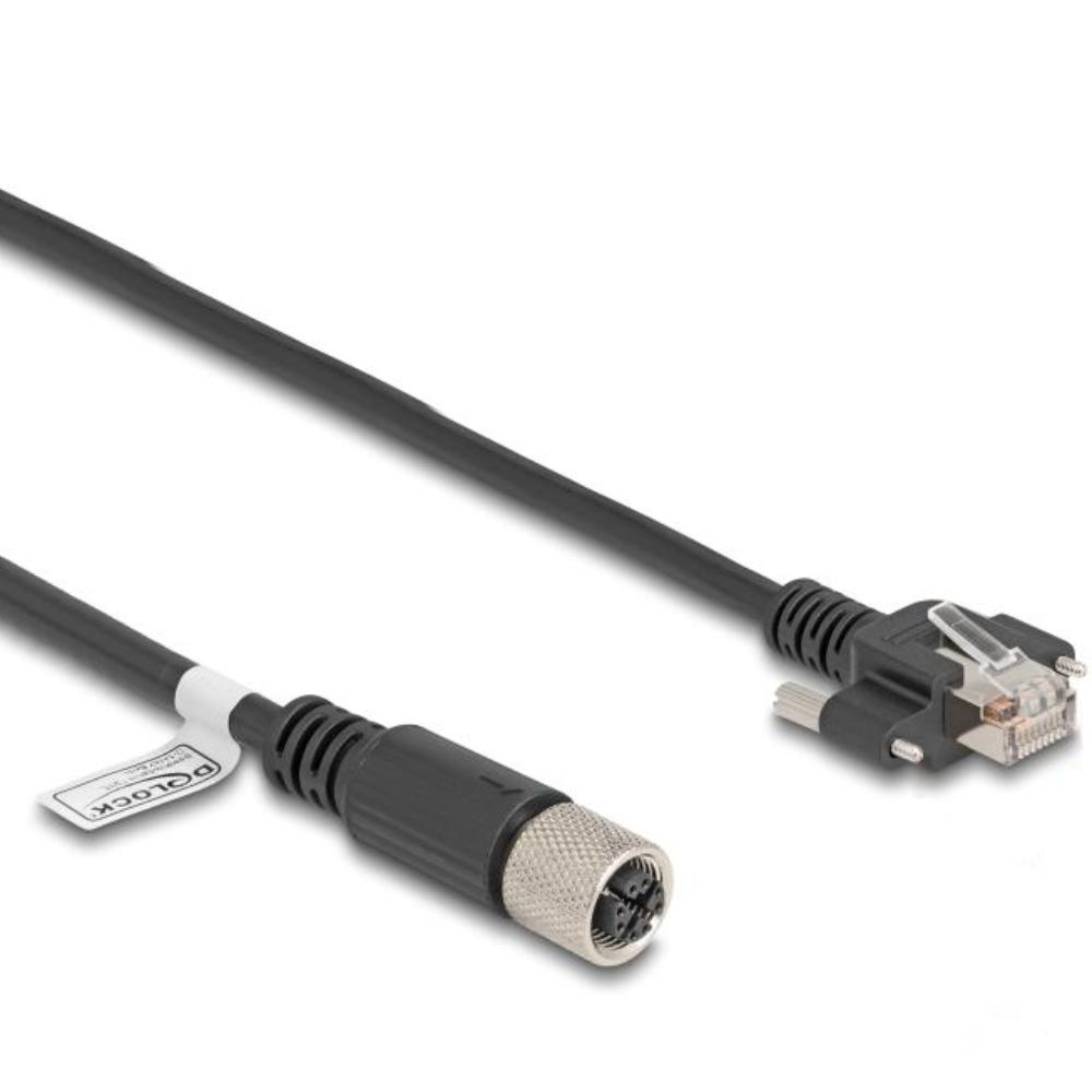 M12 Kabel Diese robuste industrielle Ethernet-Kabel wurde speziell für anspruchsvolle Umgebungen wie Maschinensteuerung und Automatisierungsprozesse entwickelt. Dank der doppelten M12-Steckverbinder (D-kodiert, 4-polig) schließen Sie einfach verschiedene Komponenten miteinander mit einer stabilen und sicheren Verbindung an. Das Kabel entspricht der Cat.5e-Spezifikation und ist mit einer hochwertigen S/FTP-Abschirmung mit Aluminiumfolie und verzinntem Kupfergeflecht ausgestattet. Dies sorgt für eine ausgezeichnete Signalübertragung und Schutz vor elektromagnetischen Störungen. Mit einem soliden Kupferleiter von 26 AWG und einem robusten PVC-Mantel kombiniert dieses Kabel Flexibilität mit Langlebigkeit. Anschluss 1: 1 x M12 connector D-kodiert 4-polig Anschluss 2: 1 x M12 connector D-kodiert 4-polig Länge: 1 Meter Anschluss 1: 1 x M12 connector D-kodiert 4-polig Anschluss 2: 1 x M12 connector D-kodiert 4-polig Abschirmung: S/FTP Betriebstemperatur: -25 C ~ 60 C Schutzart: IP67 Kategorie: 5e Leitermaterial: Kupfer Leiterquerschnitt: 26 AWG (0,129 mm²) Inhalt des Pakets: M12-Kabel Schnittstelle: beidseitig gleich Kabeldurchmesser: ca. 5 mm Kabelmantelmaterial: PVC Farbe: Schwarz Länge inklusive Anschlüsse: ca. 1 m Maximaler Strom: 4 A Nennspannung: 60 V - Delock