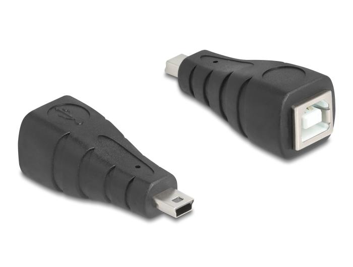 Delock USB 2.0 Adapter Mini-USB 5-Pin Stecker auf USB Typ-B Buchse