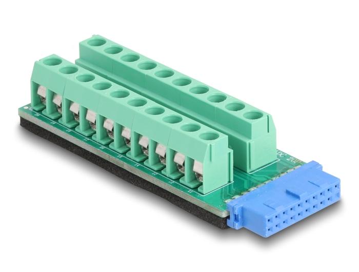 Delock USB Stiftleiste zu Terminalblock Adapter 20 Pin