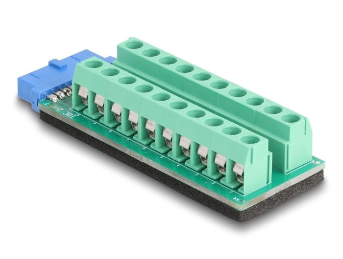 Delock USB Stiftleiste zu Terminalblock Adapter 20 Pin
