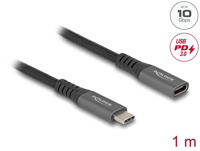Delock USB 10 Gbps Verlängerungskabel USB Type-C™ Stecker auf Buchse PD