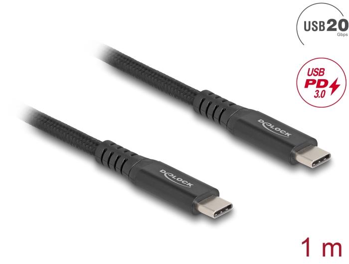 Delock USB 20 Gbps Kabel USB Type-C™ Stecker zu Stecker PD 3.0 100 W E-M